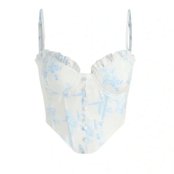 CIDER Floral Ruffle Corset Tank Top Size XL NWT - Picture 2 of 12